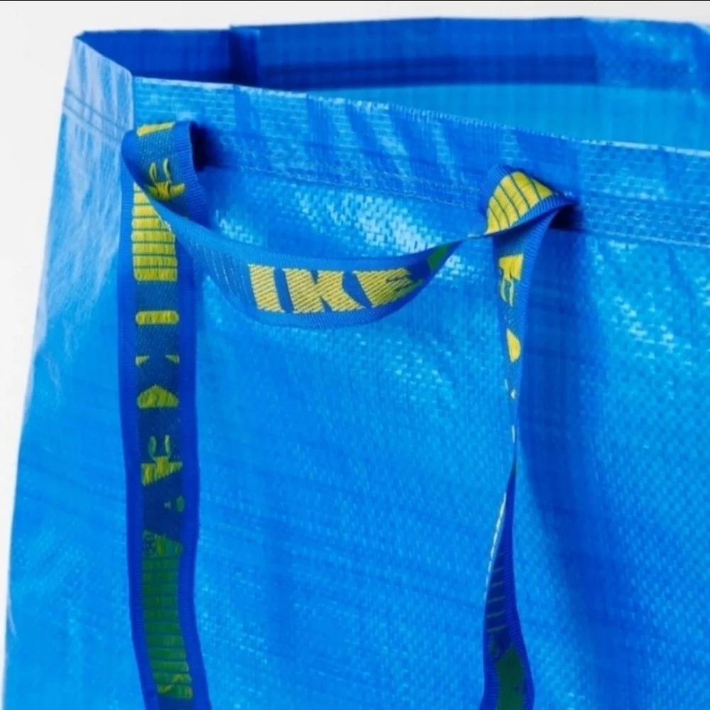 IKEA Frakta Three (3) Large Blue Reusable Shopping Bag Laundry Tote Moving Eco